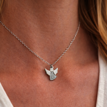 Stříbrný řetízek s ANDĚLEM 42+3cm